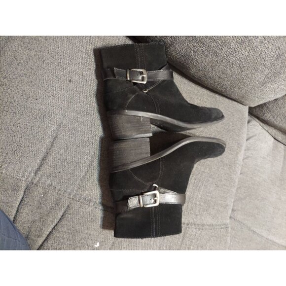 Bjorndal Karla Black Suede Leather Ankle Boots Anti-slip Zip Woman's Size 8.5 - Picture 9 of 11